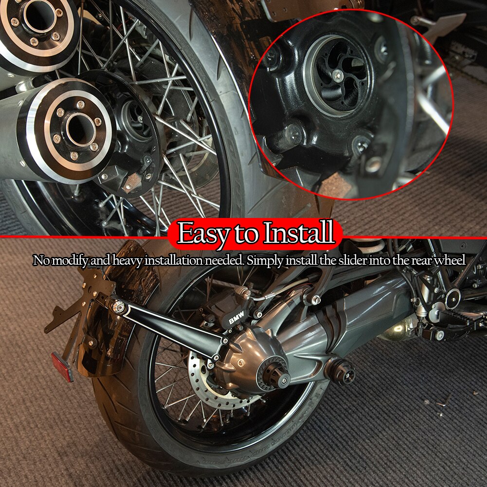 for BMW R1200GS R1250GS LC Adv R NineT 15 Motorcycle Rear Wheel Axle Fork Crash Protector Slider Stand
