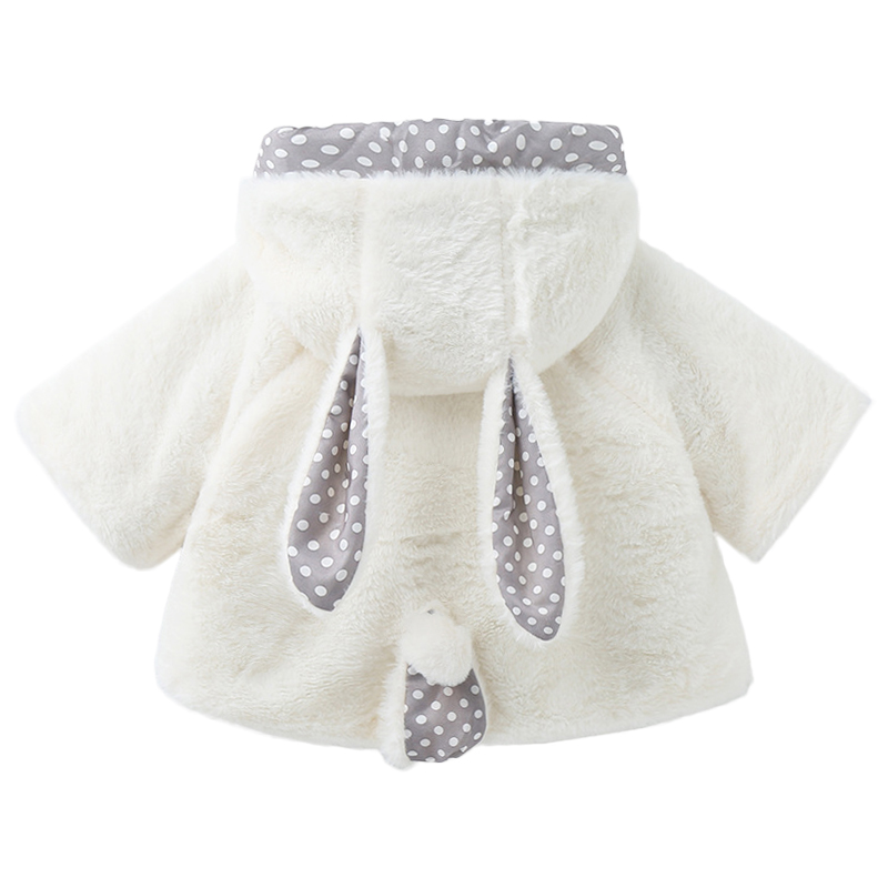 Herbst Winter Warme Neugeborenen Baby Mädchen Kleidung Niedlichen Kaninchen Ohren Plüsch Baby Mantel Schneeanzug freundlicher Jacke Art Mit Kapuze Oberbekleidung Mantel