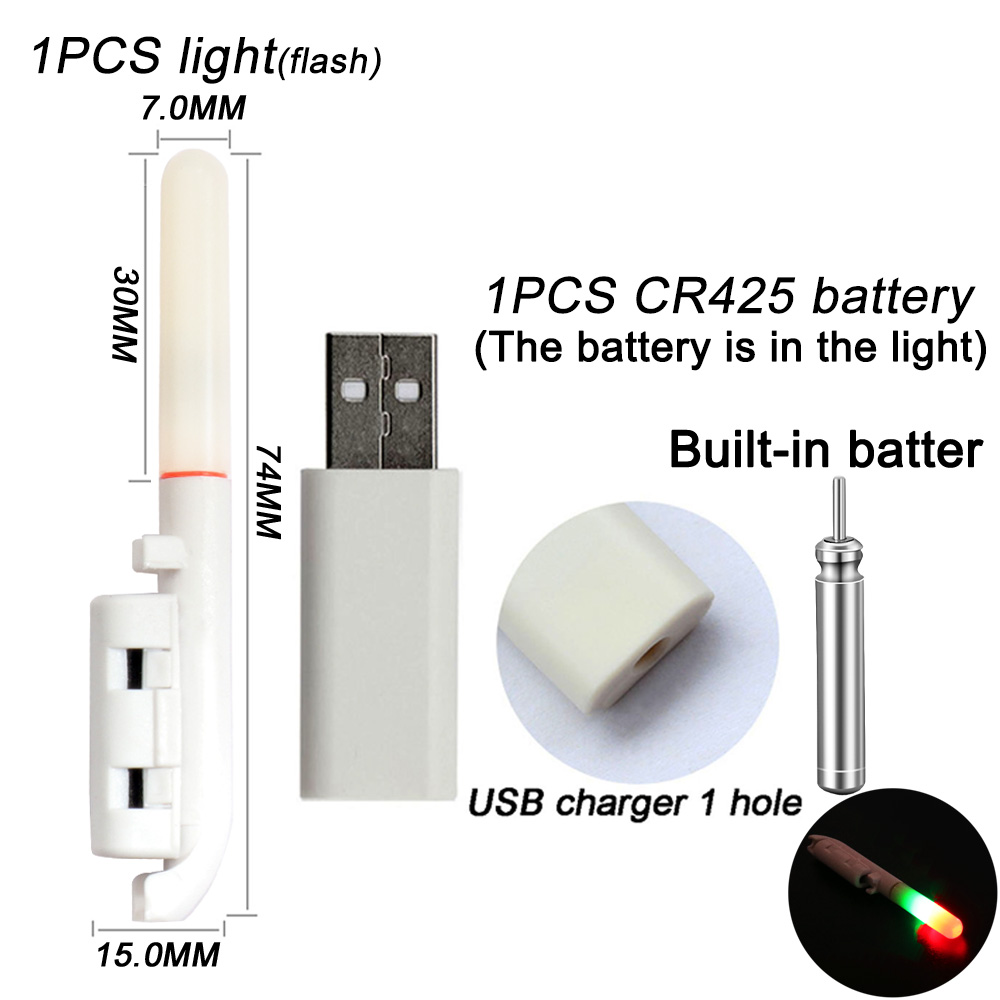 Electronic Fishing Light CR425 3.6V Battery USB Charge Rod Sense Strike Indicator LED Stick Pesca Tackle Night Bright Flash Lamp: Yellow