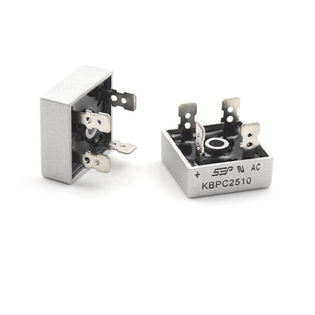 Produktbild von ALLECIN KBPC2510 Brückengleichrichter 25A 1000V – 5 Stück, Einphasen-Vollbrücke, 4-Pin, Für Gleichstromversorgung & Motoren