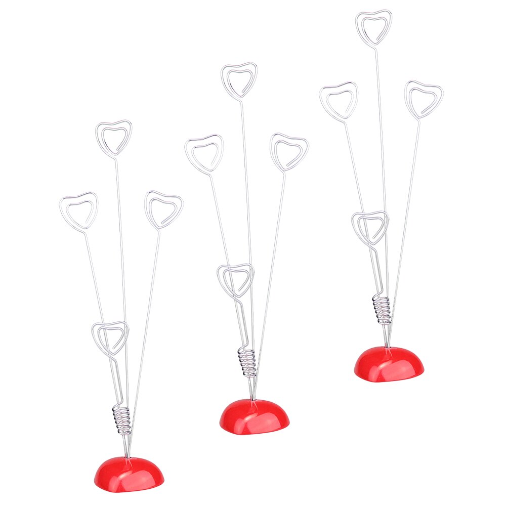 Support pour bloc-notes en résine, 3 pièces, pince pour photos de bureau, cœur