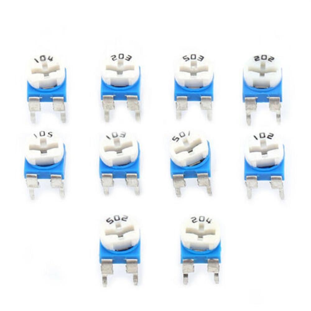 100Pcs/Lot 10 Values Rm065 Vertical Adjustable Resistor Kit In Box 500 Ohm-1M Ohm Multiturn Trimmer Potentiometer Set