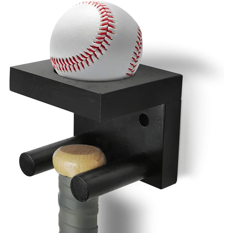 Wandhalterung für baseballschläger, ständer für softball-ausstellungsstücke, hölzernes ausstellungsregal für erinnerungsstücke und sammlerstücke