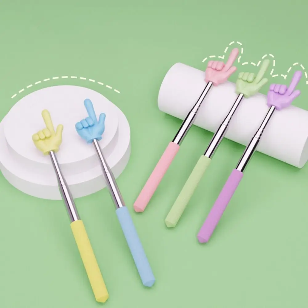 Stainless Steel Telescopic Teaching Stick Whiteboard Demonstration Classroom Finger Pointer Handheld Finger Reading Sticks