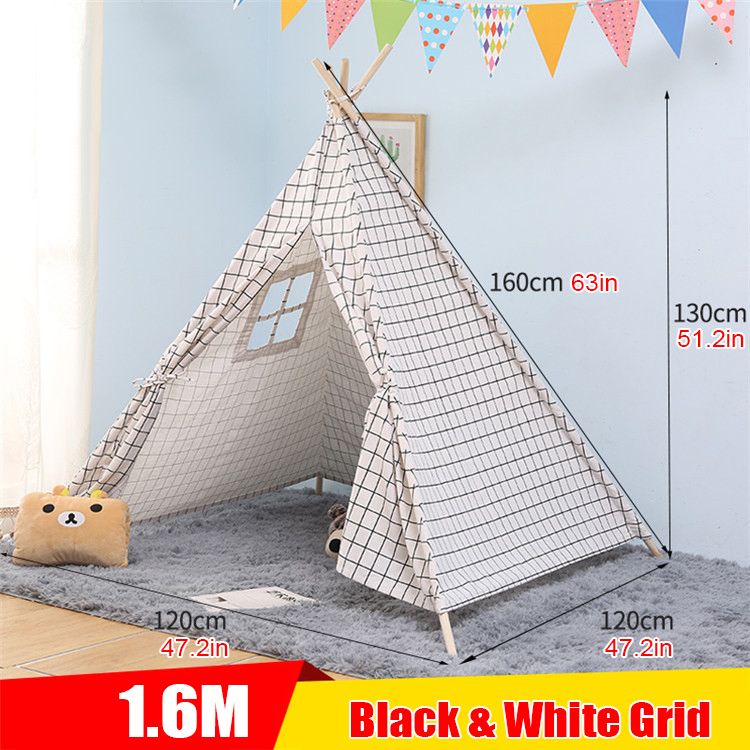 SKYSHALO Children's Play Teepee, Suitable For 1-5 Year Olds, Indoor & Outdoor Kids Tent With Windows, Includes Mat & Soft Decor Balls, Boys & Girls