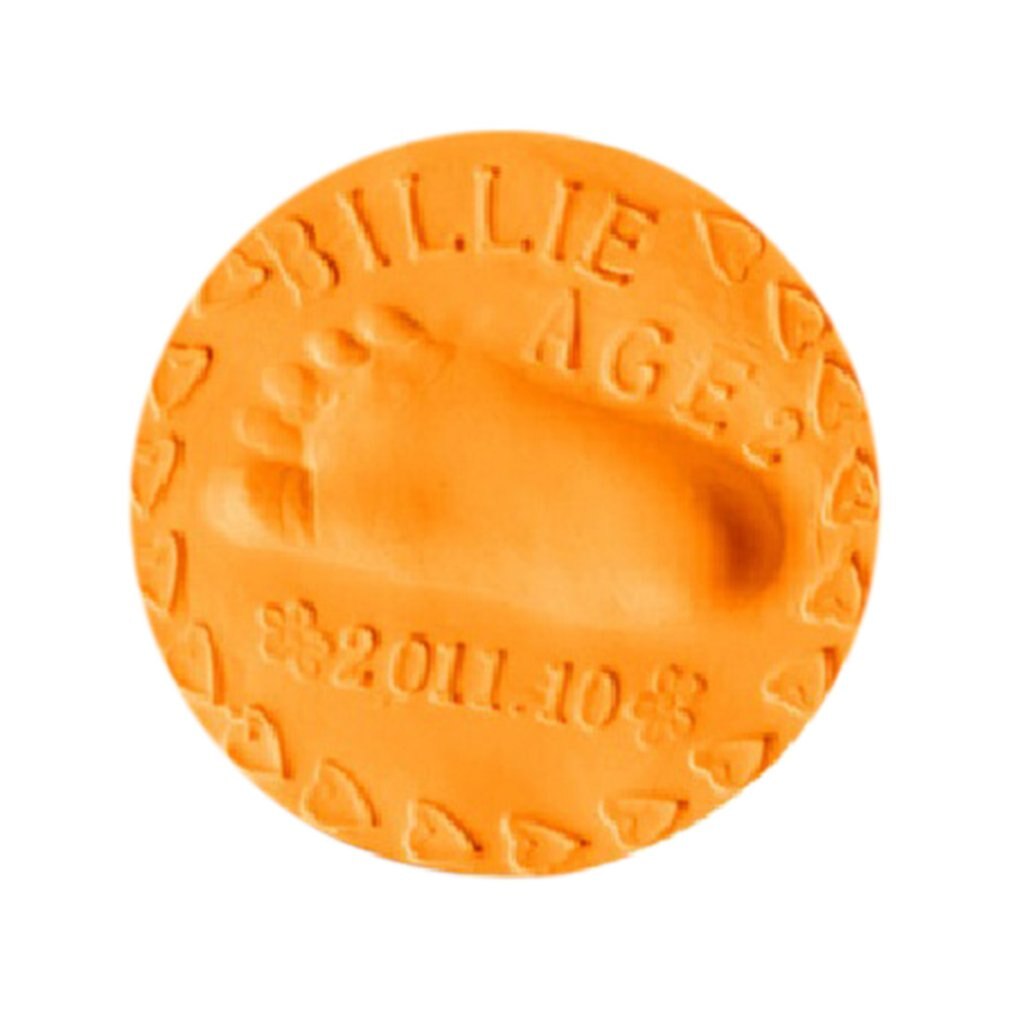Baby Handprint Mud Hand And Foot Prints Hand And Foot Mud Baby Handprint Business Handprint Ultralight Clay: Orange