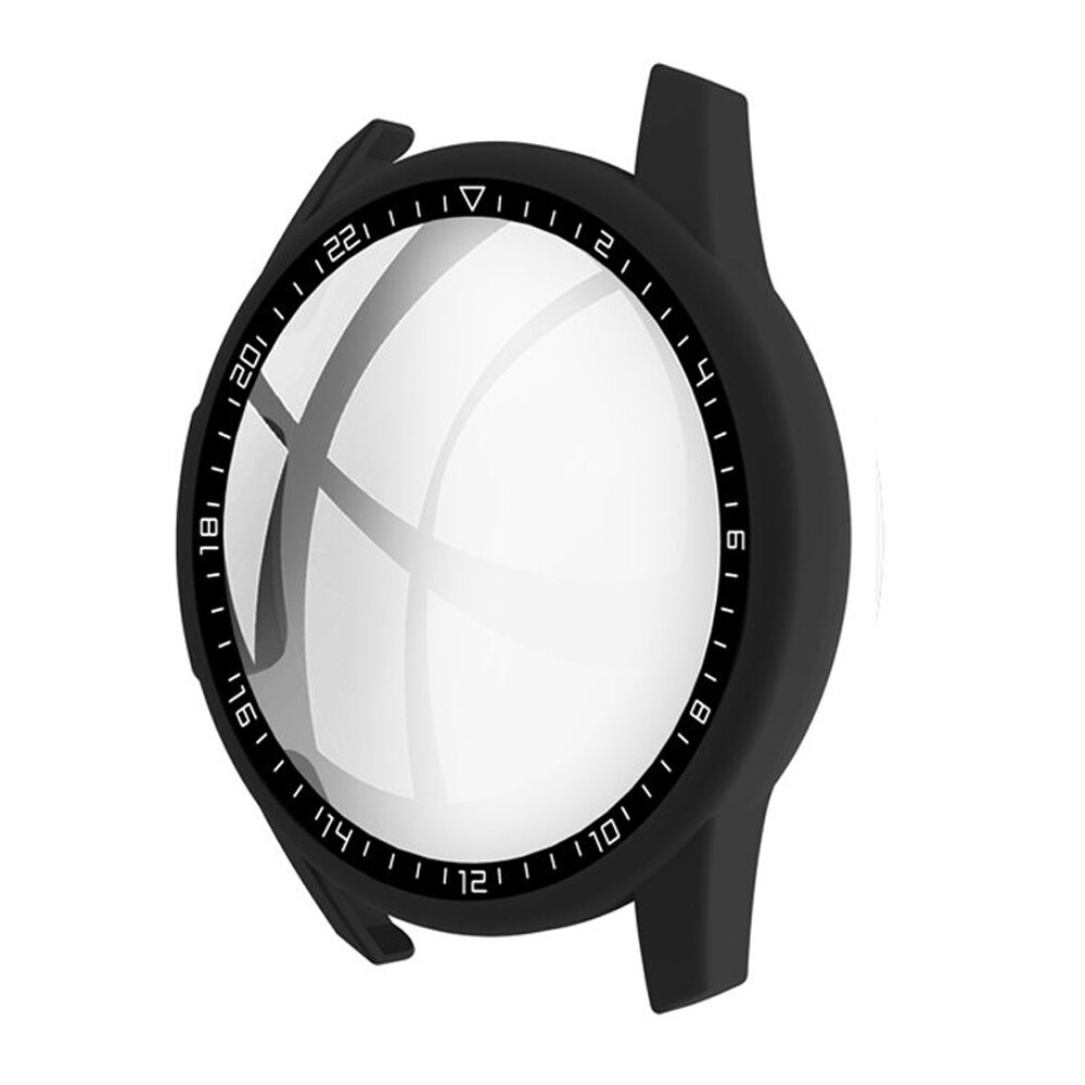 Herdet glass deksel for huawei watch  gt 2 46mm stk urskive skala beskyttende etui skjermbeskytter klokke skall smartklokke tilbehør: A-svart