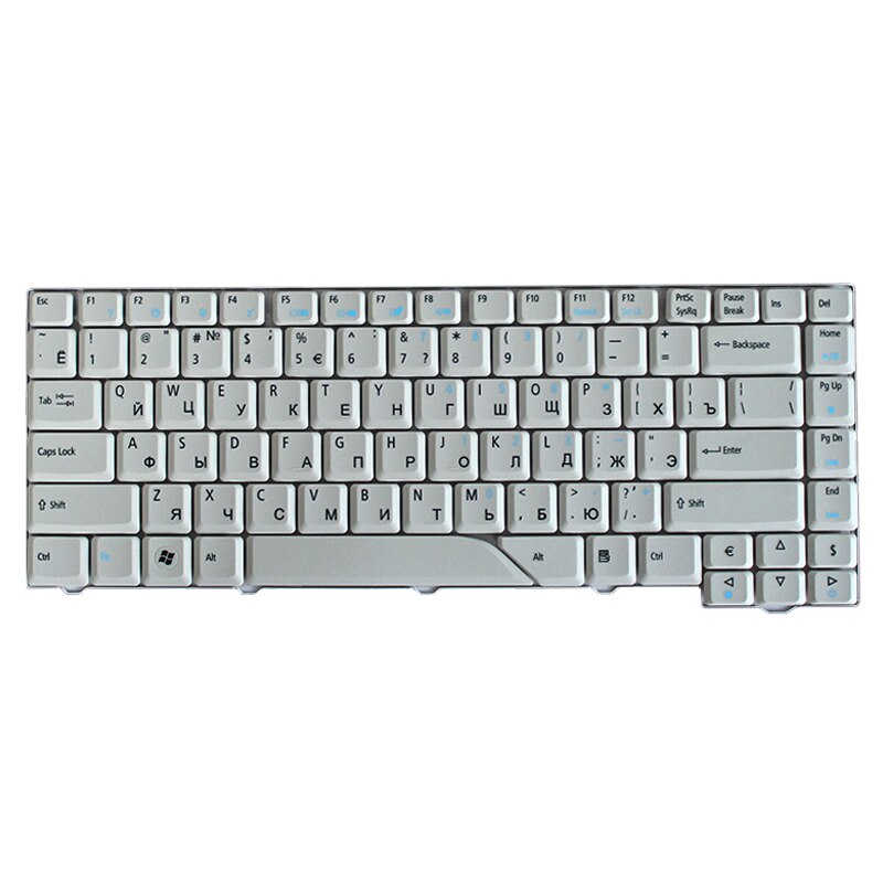 Teclado ruso NWE para Acer Aspire AS4710 AS4520-5582 4710ZG emachers E500 E510 RU teclado para ordenador portátil negro/blanco: Blanco