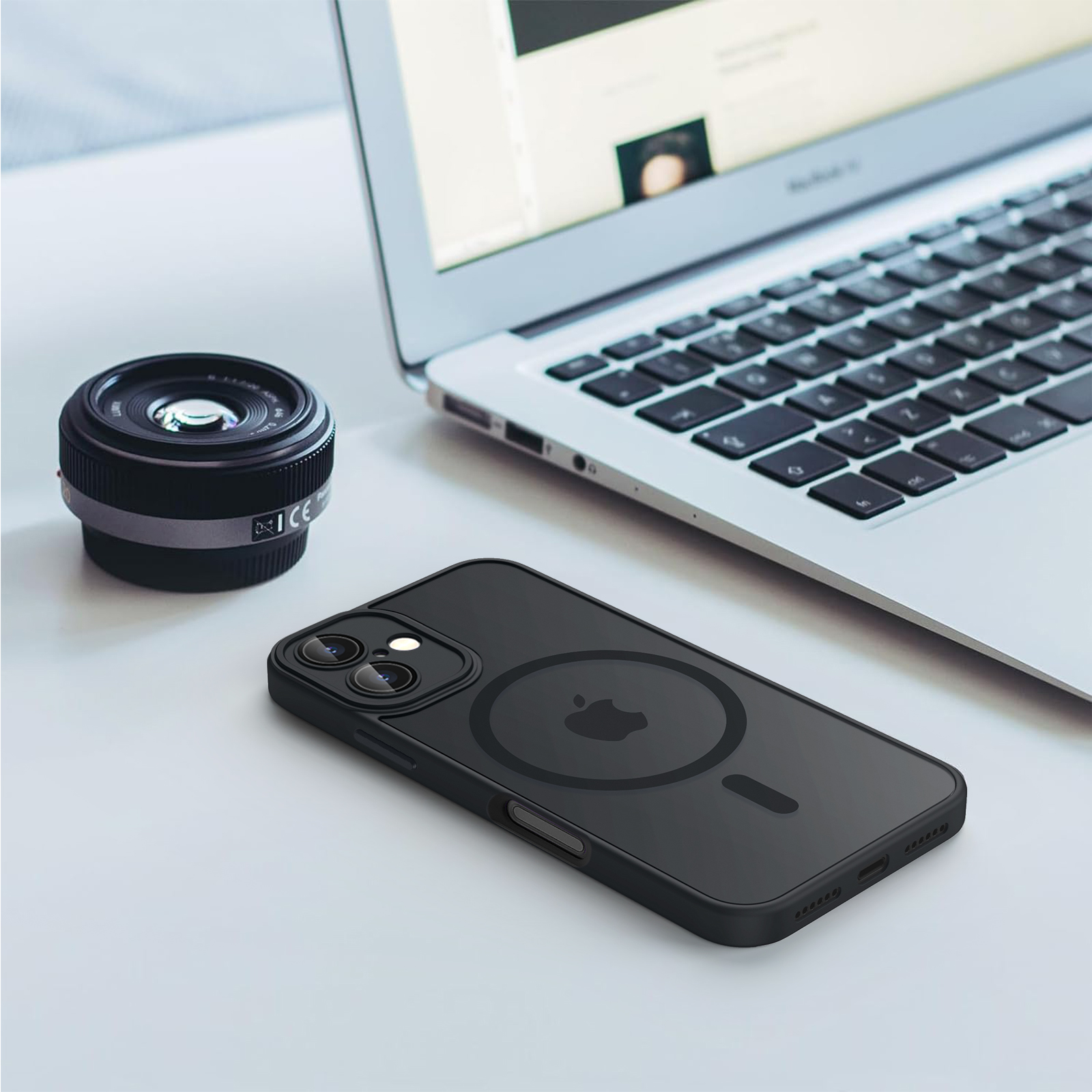 Luxuriöse magnetische matt durchscheinende Rügestochen stoßfeste Hülle für iPhone 11, 12, 13, 14, 15, 16, für Magsafe kabellos aufladen Startseite