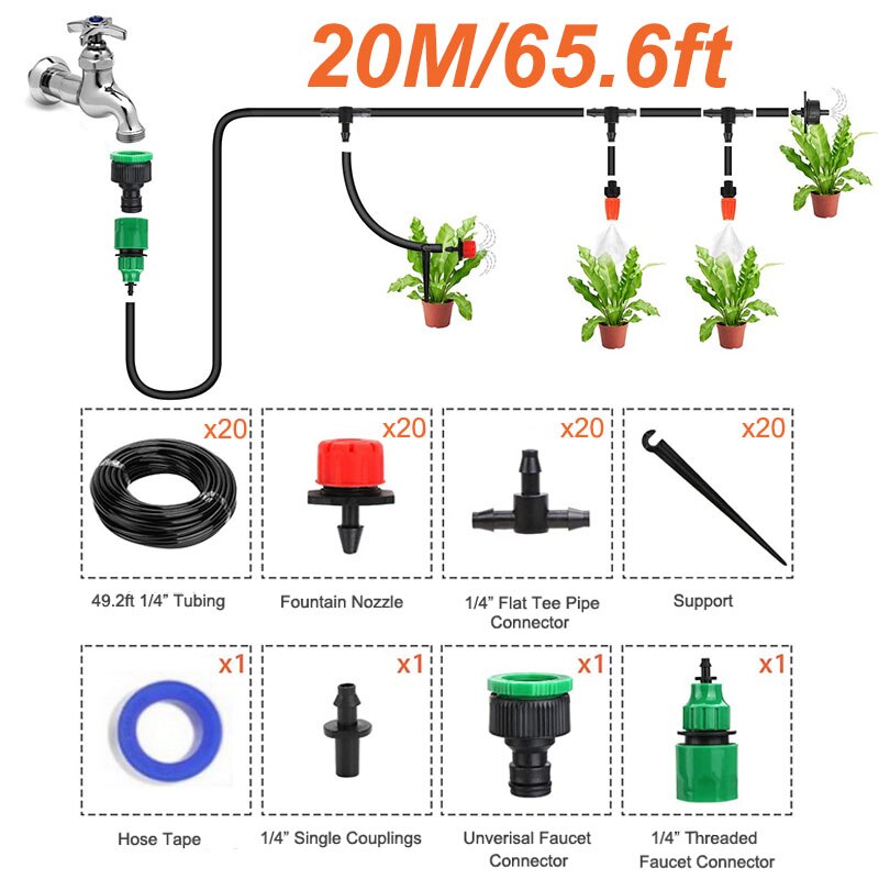 Micro Drip Irrigatie Systeem Kit Set 15 20 25M Tui Vicedeal Micro Drip Irrigatie Systeem Kit Set 15 20 25M Tui Vicedeal