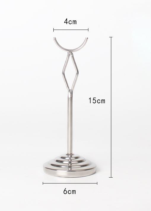 Stainless Steel Clip Wedding Name Card Clamp Restaurant Price Tag Display Seat Label Holder Desk Sign Picture Photo Clip Rack: 2