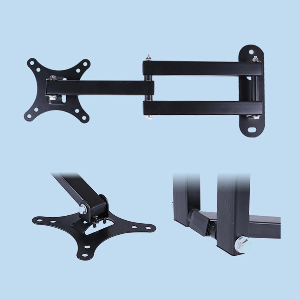 Universal 14-27 Inch Lcd Computer Monitor Rack TV Rack Telescopic Rotating Display Bracket Swing Rack Wall Mount