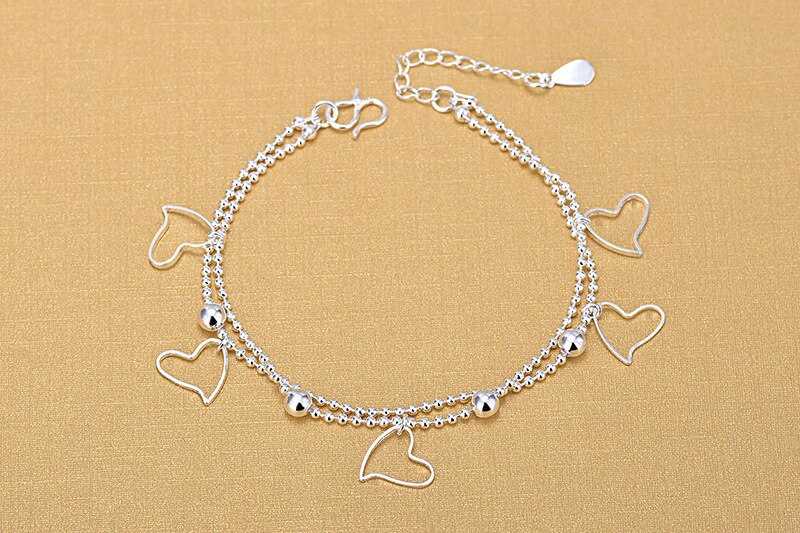 Everoyal – Bracelets de cheville en forme de cœur pour filles, bijoux en argent Sterling 925, accessoire tendance, d&#39;anniversaire, Bracelets pour femme