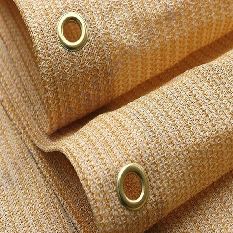 Golden Hemp Sun Shade Net 90% Shading Rate Sun Room Heat Insulation Sunscreen Net Balcony Plants Succulents Sun Shelter