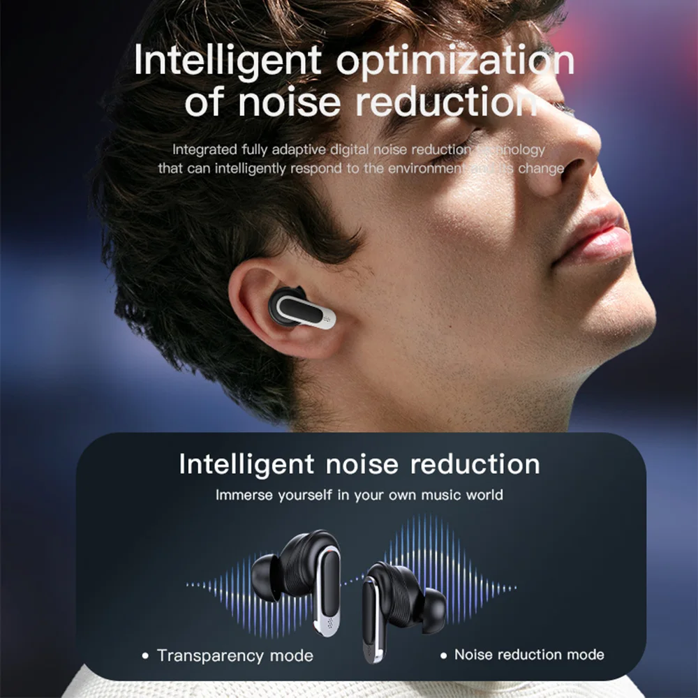 BlitzWolf-auriculares BW-FYE16 TWS con pantalla LED, cascos con bluetooth, pantalla táctil colorida, cancelación activa de ruido, vida útil de 32h