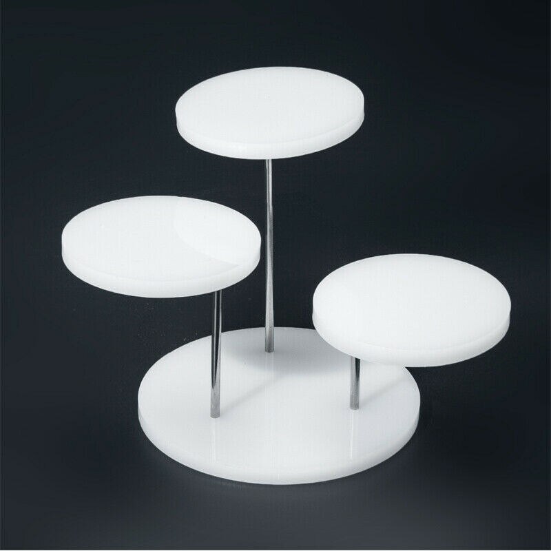 3/12 rund cupcake stativ akryl display stativ för smycken tårta dessert rack party dekor: Vit s