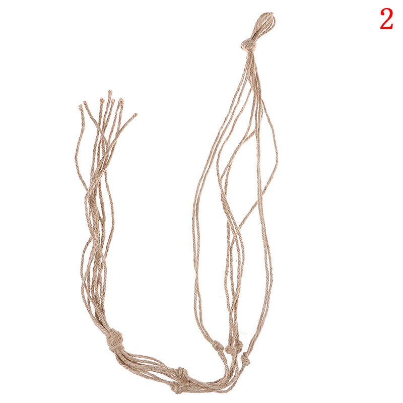 Jute rep flätat hantverk kruka hållare macrame växt hängare hängande planter korg: 2