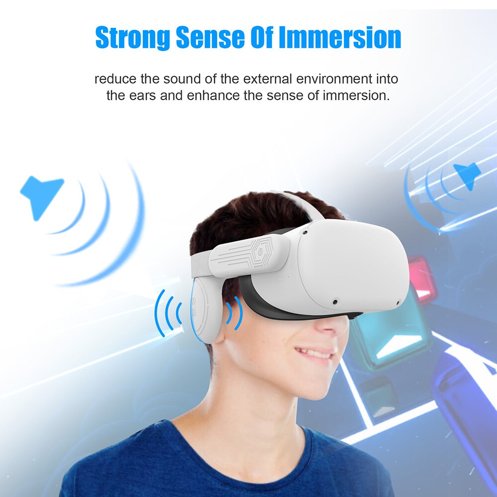 Orejeras de silicona para auriculares Oculus Quest 2 VR, solución de sonido mejorada para Oculus Quest 2, accesorios, orejeras con reducción de ruido