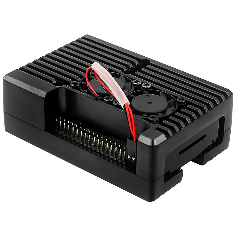 Himbeere Pi 4, Aluminiumlegierung, Metallgehäbenutzen, Lüftergehäbenutzen, Himbeere Pi 3, Dual-Lüftergehäbenutzen, Optional für RPi 4B 3B Plus 3B: cyan