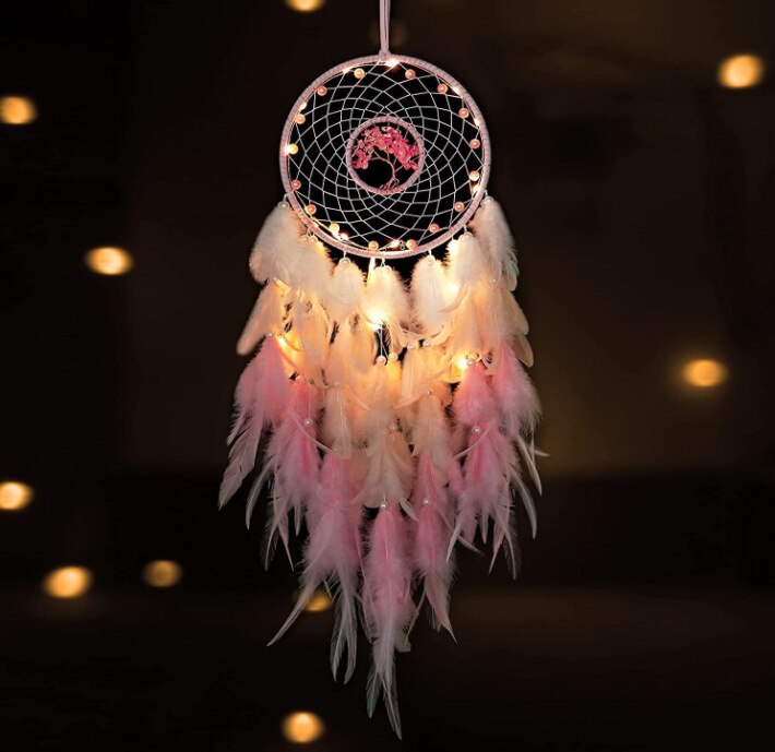 Dream Catcher Windbell Anhänger Mädchen Zimmer Dekoration Schlafzimmer Fensterbank Anhänger kinder Wand Anhänger: A2 - have lamp