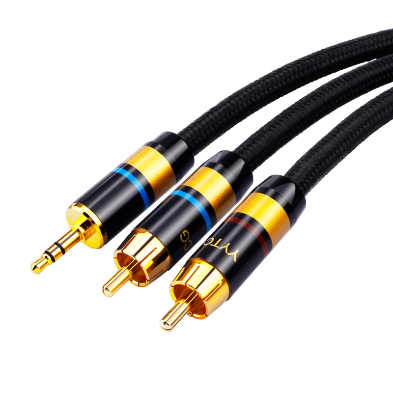 RCA Kabel HiFi Stereo 3.5mm naar 2RCA Audio Kabel voor Versterker Mobiele Telefoon Computer Desktop Audio AUX RCA Jack 3.5 Y Splitter: 0,75 m