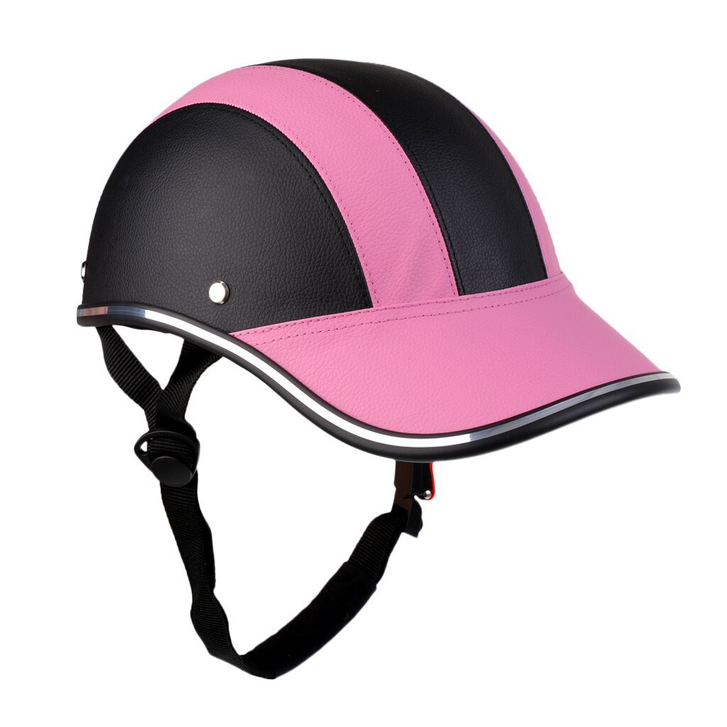 Pu street bike motorcykel säkerhetshjälm motocross cykling ridning halvhjälm baseball keps skum vadderad hatt