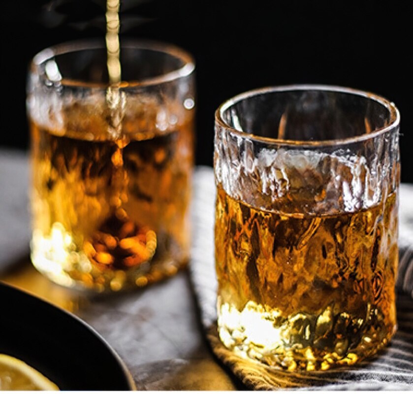 Glas bägare 230ml japanska handgjorda konmönster transparent vin whisky kopp vatten porslin familj kök hotell bar tillbehör
