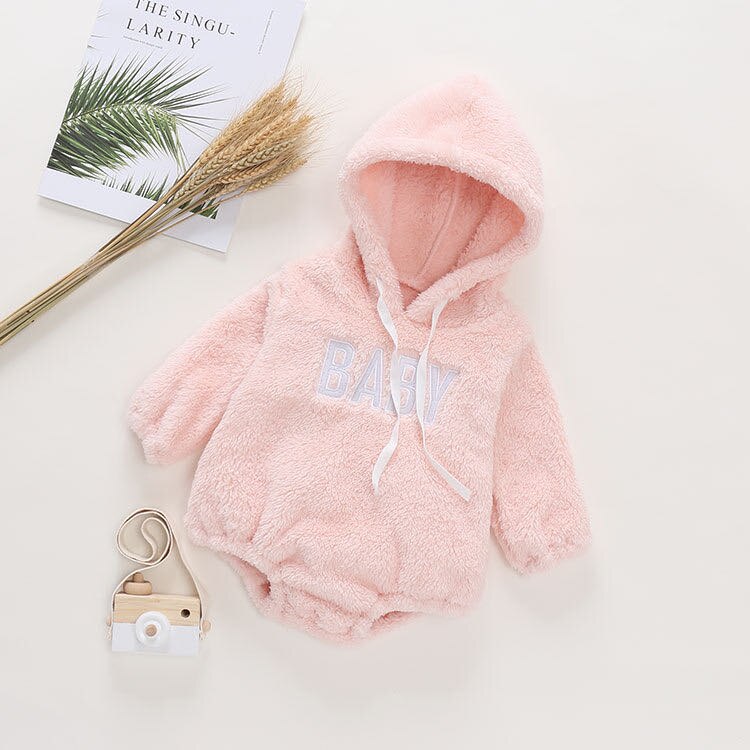 Newest 0-2Yrs Cute Bebe Romper Born Baby Princess Girl and Boy Clothes Long Sleeve Hoddies Warm Cotton Autumn Winter