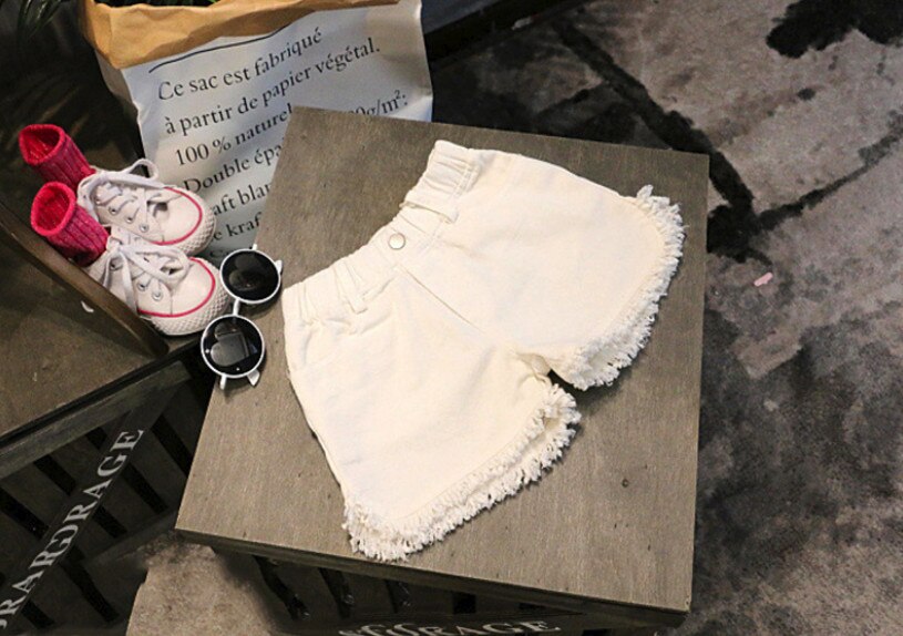 Nouveaux vêtements d'été pour les filles gland bébé fille Denim Shorts enfants jean pantalons enfants blanc noir