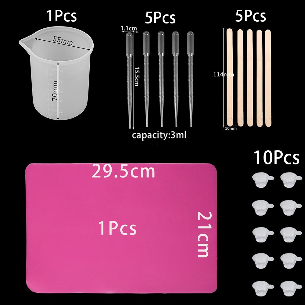 1Set Epoxy Harz, Der Werkzeuge UV Epoxy Harz Casting Machen Schmuck Erkenntnisse Set Messen Tasse Dropper Rühren Stick Werkzeuge: Set14