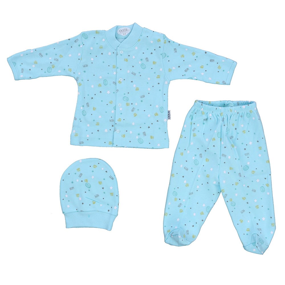 Baby Pyjama Jurk Kleding Voor Meisjes Jongens Nachtkleding Kinderen Nachtkleding Pasgeboren Sets Badjas 0-3 Maand Vier Seizoen katoen: Sky Blue