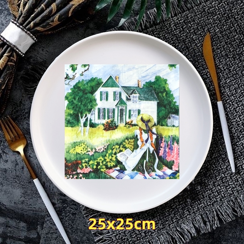 20 stk/pakke blomster vintage retro landlig bord decoupage papirservietter blomsterserviet papirlommetørklæde til festdekorationer