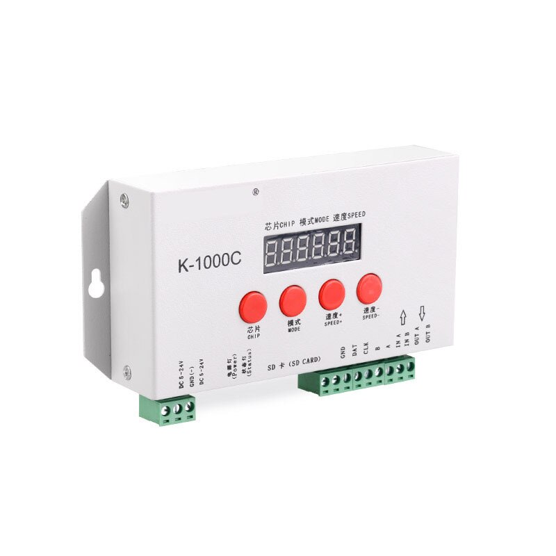 K1000c sd-kortkontroller rgb-kontroller  ws2801 ws2811 ws2812b lpd 6803 ledet 2048 piksler stripe lys pikselkontroller