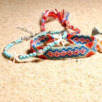 Lune fille 2 pièces coquille perles étoile de mer bracelets de cheville pour les femmes Double couche cheville jambe Bracelet à la main bohème fille bijoux directe: 3