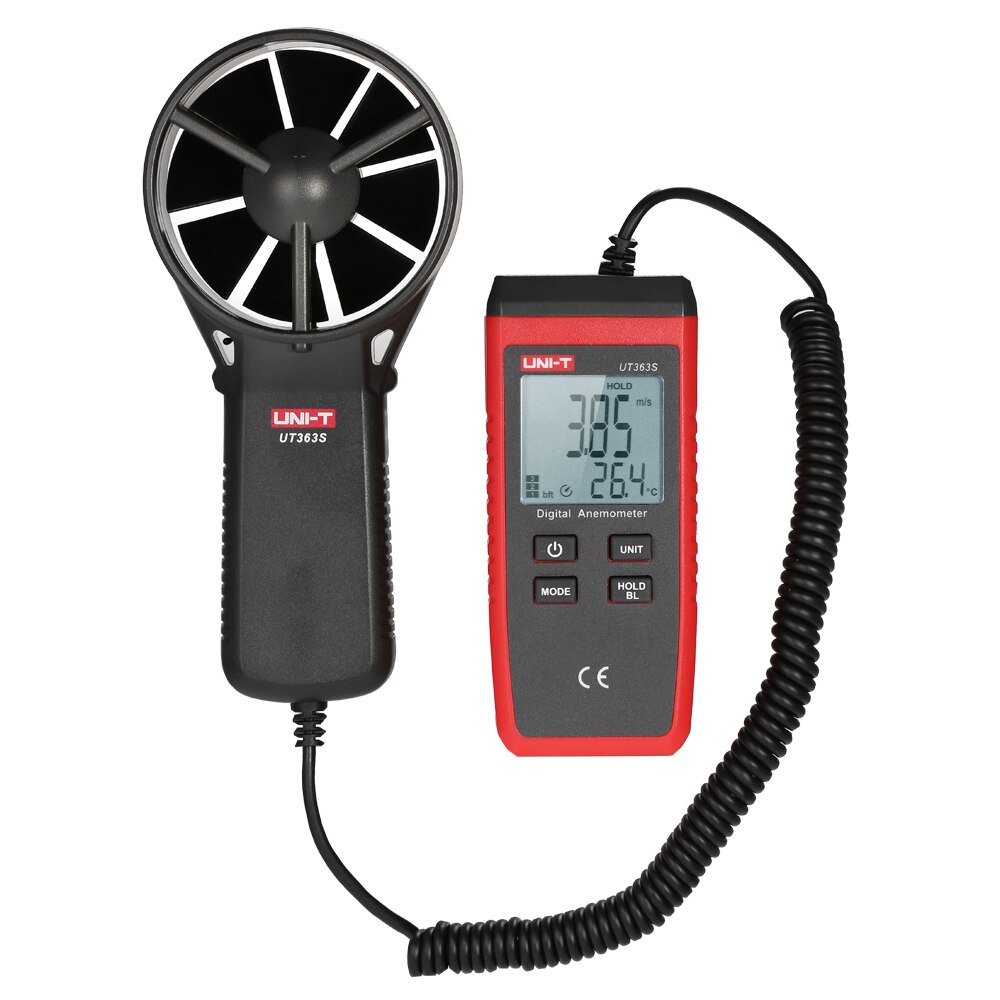 UNI- T UT363S Anemometer Mini LCD Digital Anemometer Handheld Wind Speed Meter Air Velocity Temperature Tester