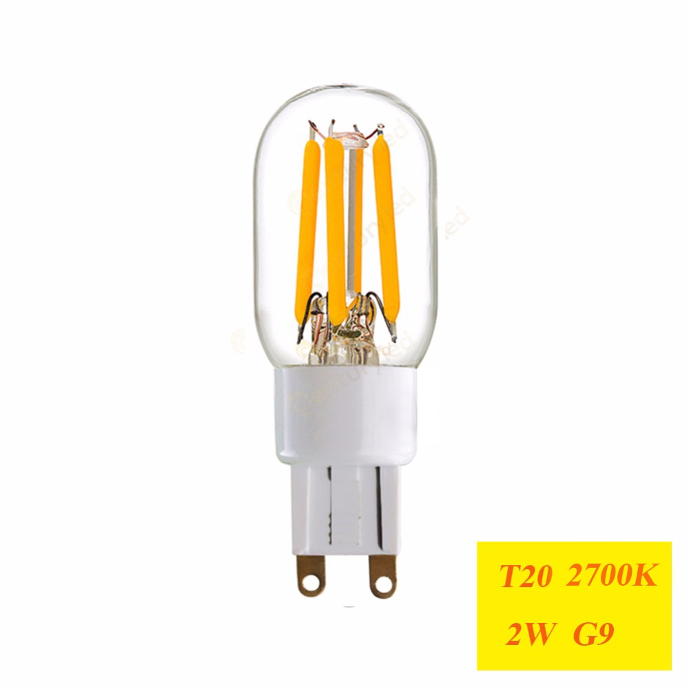 Grensk  t20 led glødetrådspære  g9 led 1w 2w e12 e14 110v 220v varm 2200k varm hvid 2700k dæmpbare lysekrone led vintage lys