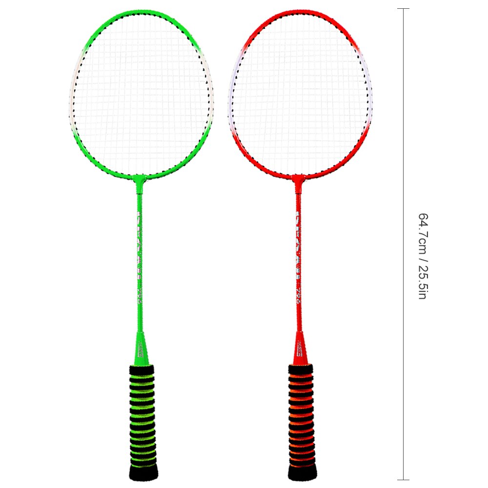 1 Paar Badminton Racket Hoge Elastische Spons Grip Shot Hoogwaardige Badminton Racket Set Battledore Met Zak Bal Outdoor sport