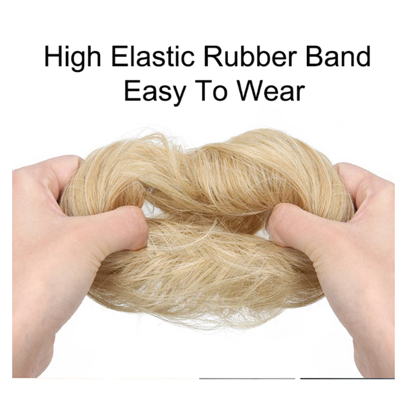 Moño sintético, pieza de pelo, extensión de moño recto, Mini banda de goma, moño para el pelo, peluca de Donut, accesorio, moño Updo