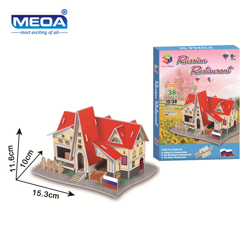 EVA Welt Dorf Miniatur Haus Gebäude 3D Puzzle Modell Bau 3D Jigsaw Puzzle Spielzeug Für Kinder X'mas: 668-64