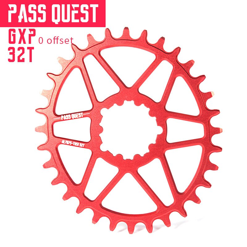 Pass quest offset 0mm gxp oval smal bred kedjekrans vevsats för sram  xx1 x01 mtb mountainbike kedja hjul cykel gear 30-42t: Gxp oval 32t röd