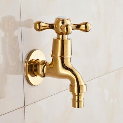 Golden Washing Machine Crane Decorative Outdoor Faucet Garden Bibcock Tap mop Faucet: white