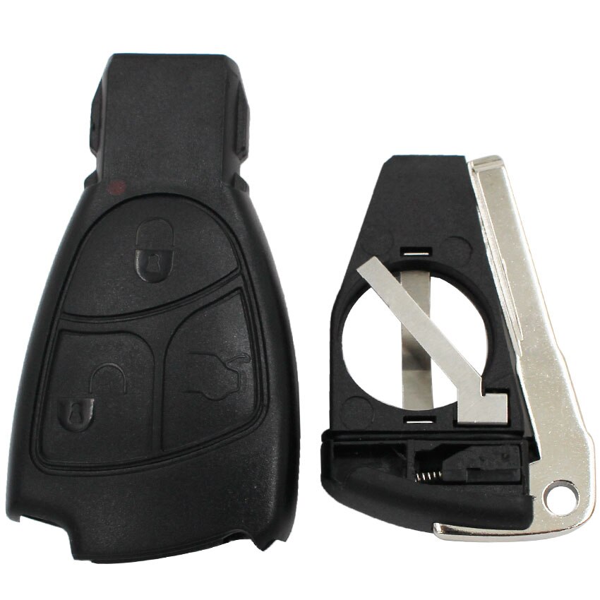 3/4 Button Remote Key Shell Case Smart Car Key Housing Cover with Battery Holder Small Key for Mercedes Benz C E S G SL CLK SLK: 3 Buttons
