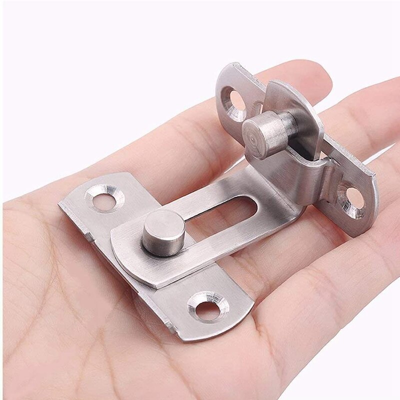 2 Pcs 90 Degree Right Angle Door Latch Hasp Bending Latch Buckle Bolt Sliding Lock Barrel Bolt for Doors and Window