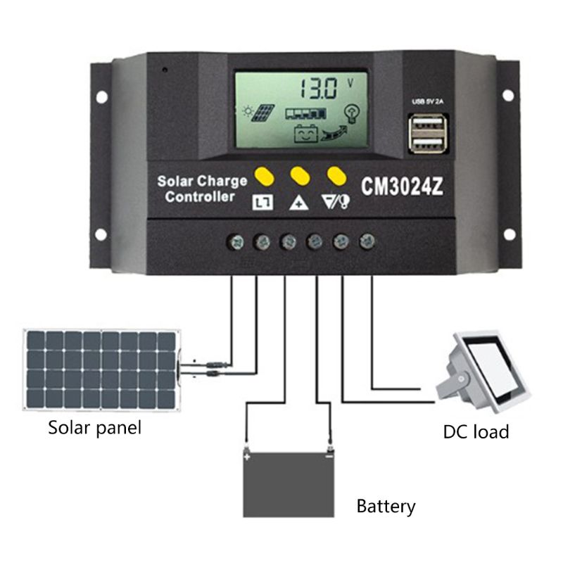 10-40A Solar Panel Controller Charge Regulator Battery Protection 12V 24V Auto Switch for PV System Timer Control