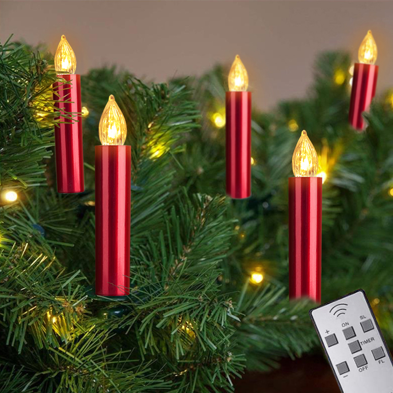Tree Decoration LED Candles Lights with Remote Control Taper Candles Led Flameless for Years Christmas Party Wedding