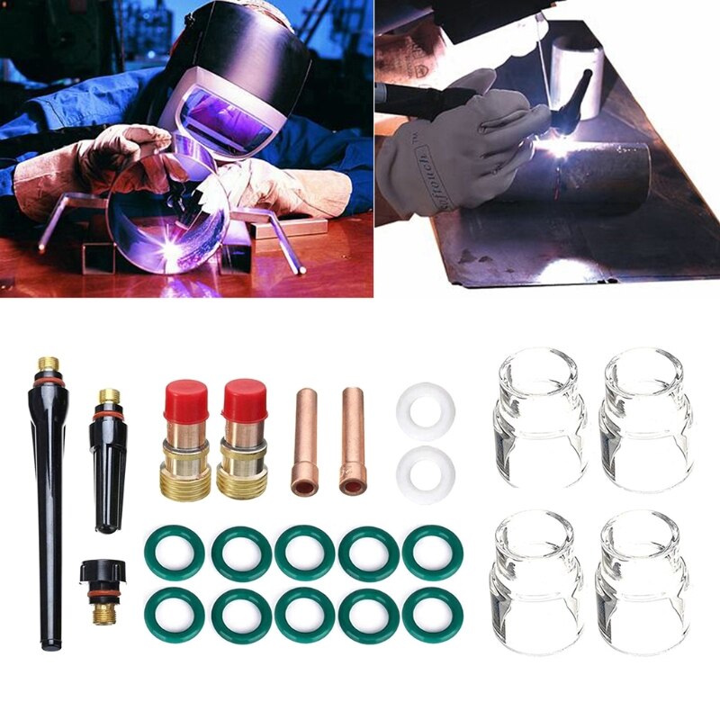 TIANLYLIN TIG Stubby Gas Lens Nozzle Kit - 12 Cup Set For WP 17/18/26 Welding Torch