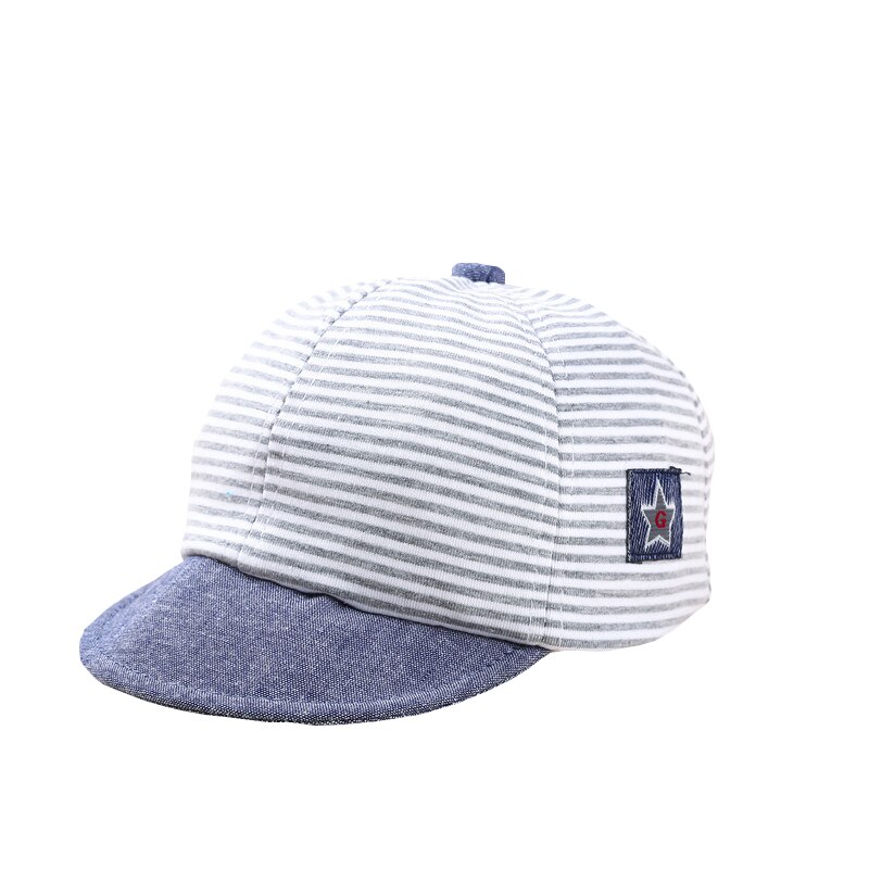a rayas sombrero para bebé Linda gorra de béisbol de algodón para bebés de 6 a 20 meses, gorro para el sol de verano, primavera Otoño, gorra con visera: gray