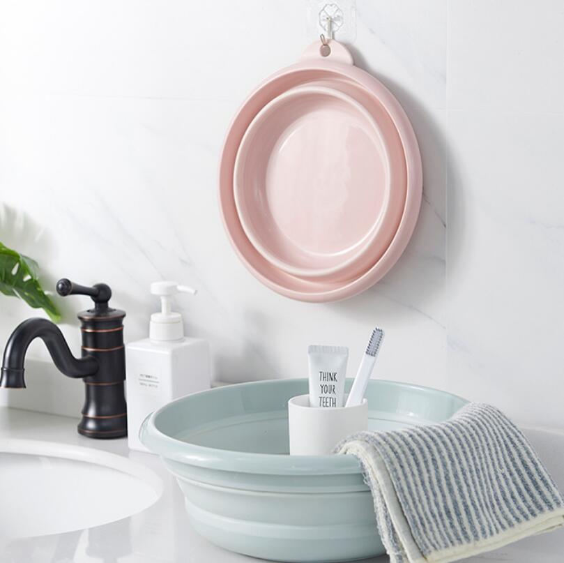 1PC Outdoor Travel Folding Wash Basin Folding Bucket Container Portable Basin Collapsible PP+TPE Washbasin Bathroom Accessori