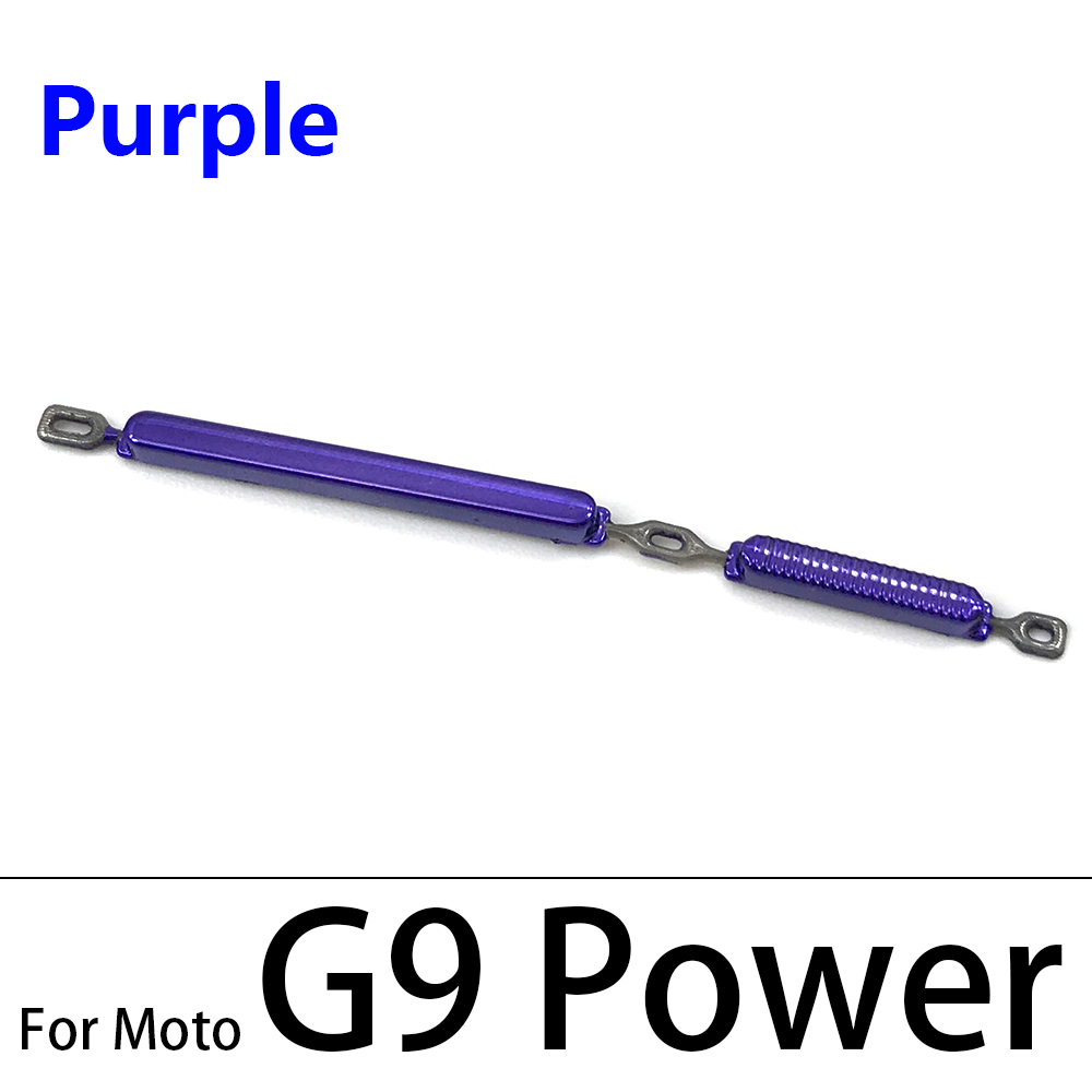 10Pcs/Lot, For Moto G9 G7 Power G8 Plus Play / G8 Power Lite Power Button ON OFF Volume Up Down Side Button Key: G9 Power Purple