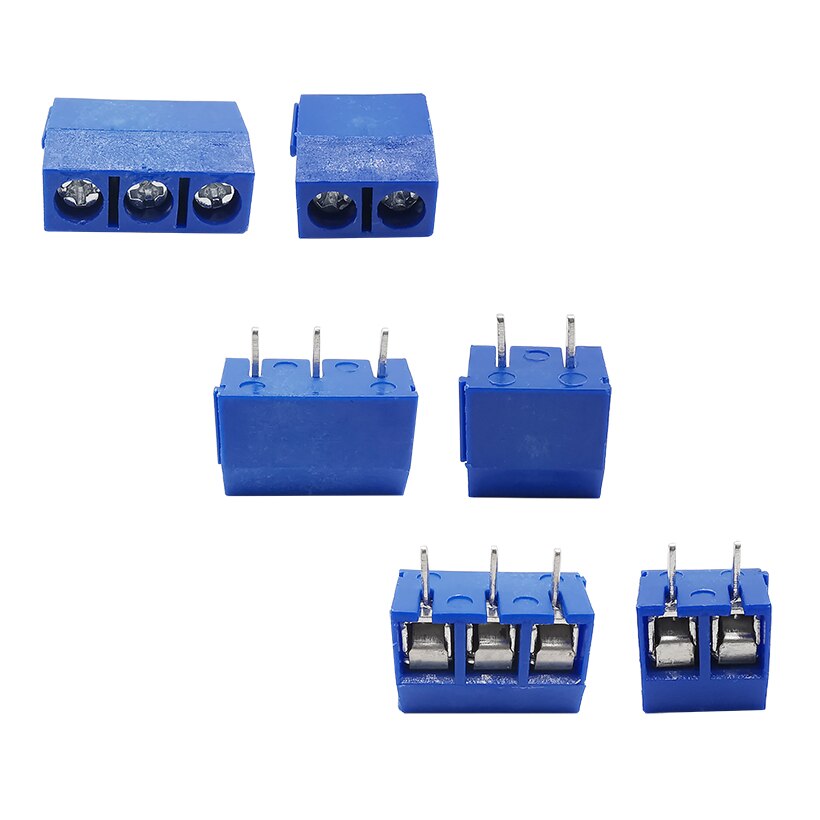 KF301 2Pin 3Pin 5.0 PCB Mount Screw Plug-in Terminal Block Connector KF301-5.0-2P KF301-5.0-3P Pitch 5.0mm Straight Pin Terminal